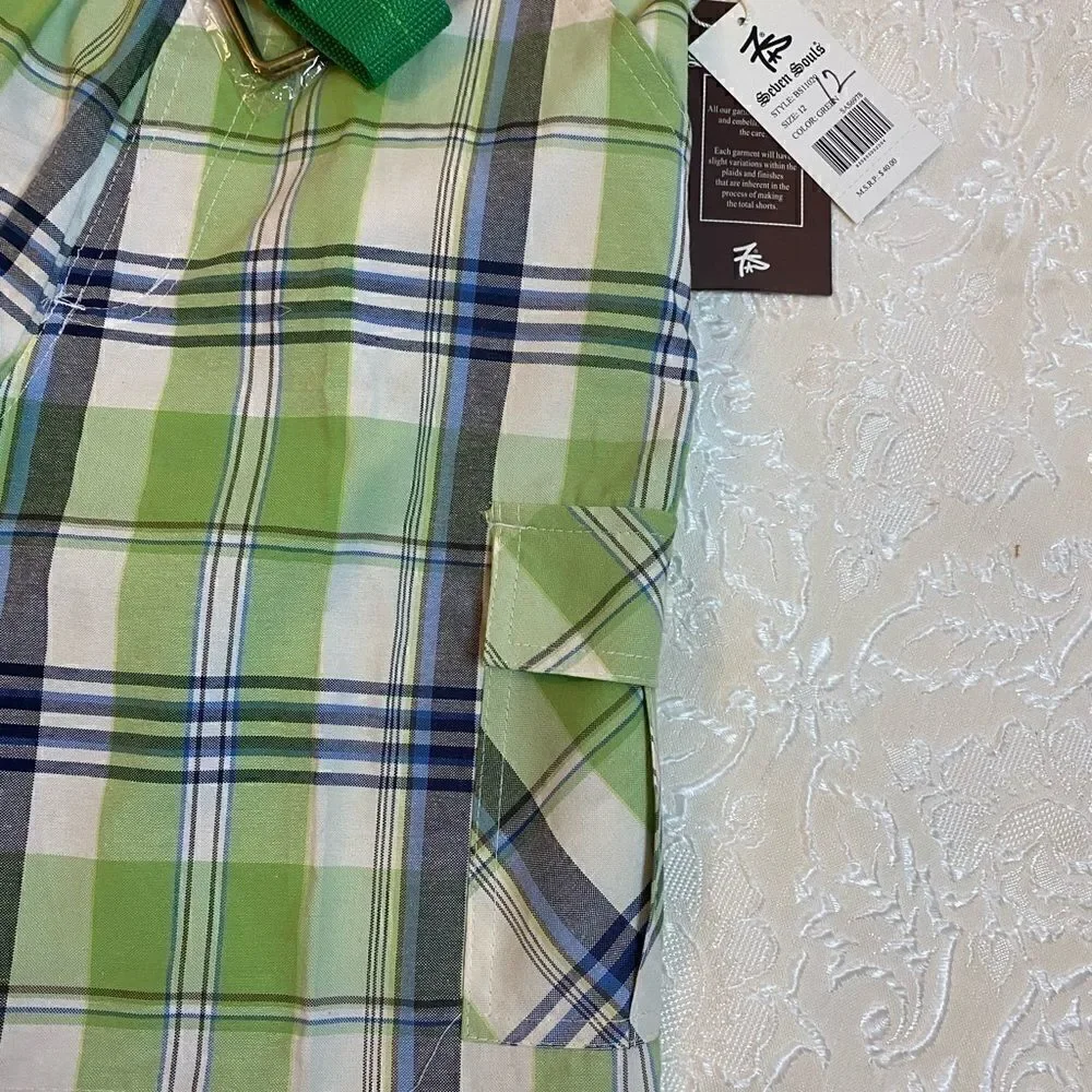 Seven Souls Boys Plaid Fashion Shorts Size :12,14